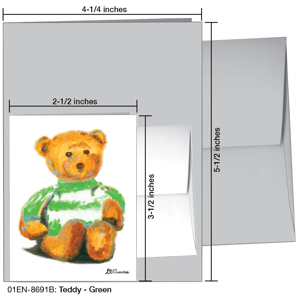 Teddy - Green, Greeting Card (8691B), Enclosure, printedcanvas.com