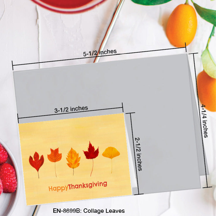 Collage Leaves, Greeting Card (#8699B), Enclosure Card, www.printedcanvas.com