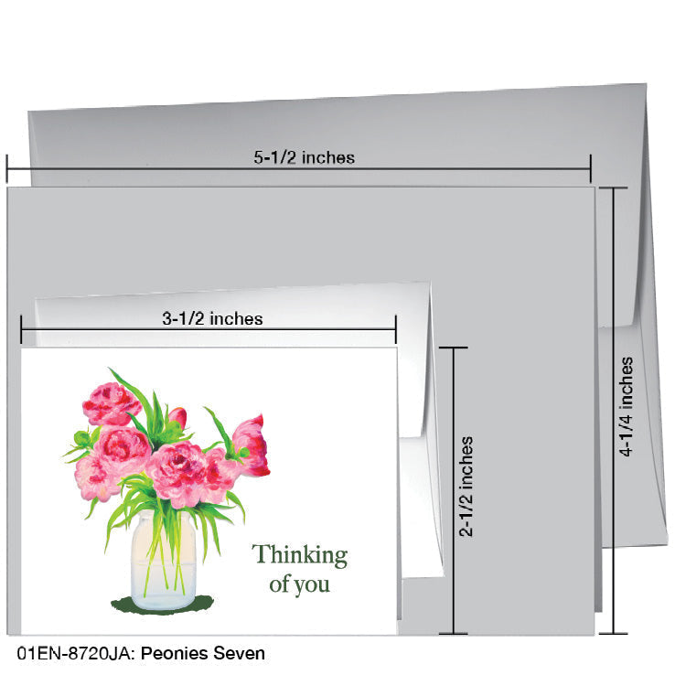Peonies Seven, Greeting Card (8720JA), Enclosure Card, www.printedcanvas.com