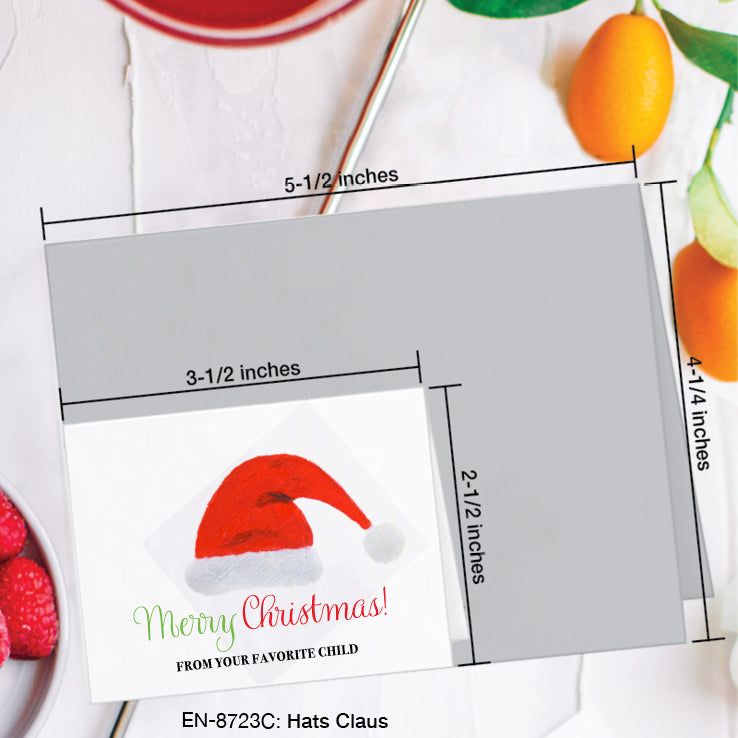 Hats Claus, Greeting Card (8723C), Enclosure Card, www.printedcanvas.com