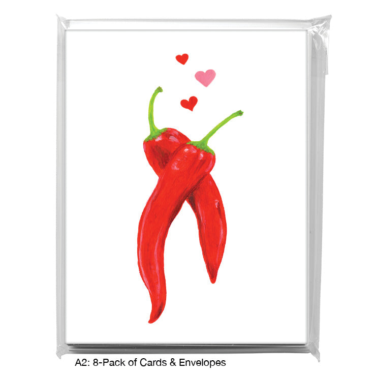 Hot Chili Peppers, Greeting Card (8727D), A2 Card 8-Pack, www.printedcanvas.com