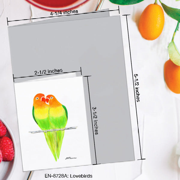 Lovebirds, Greeting Card (8728A), Enclosure Card, www.printedcanvas.com
