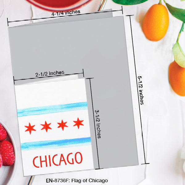 Flag of Chicago, Greeting Card (8736F), Enclosure, www.printedcanvas.com