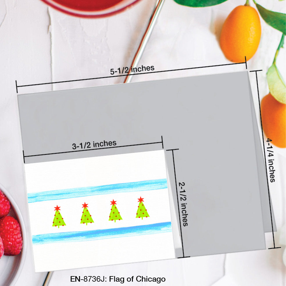 Flag of Chicago, Greeting Card (8736J), Enclosure Card, www.printedcanvas.com