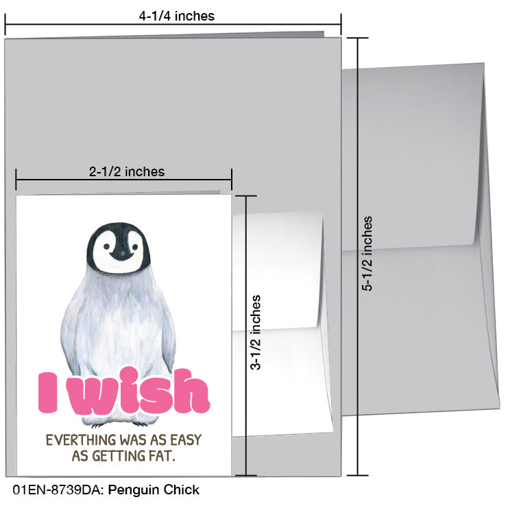 Penguin Chick, Greeting Card (8739DA), Enclosure, www.printedcanvas.com
