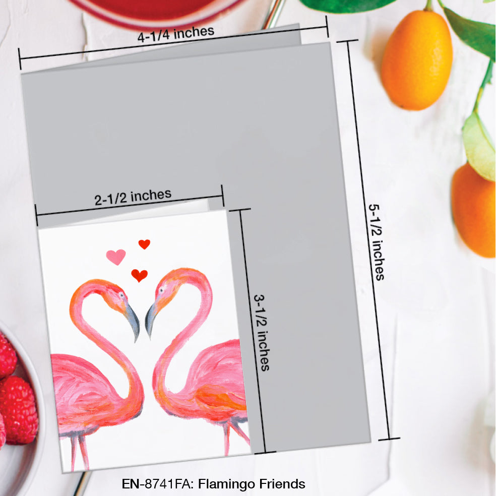 Flamingo Friends, Greeting Card (#8741FA)