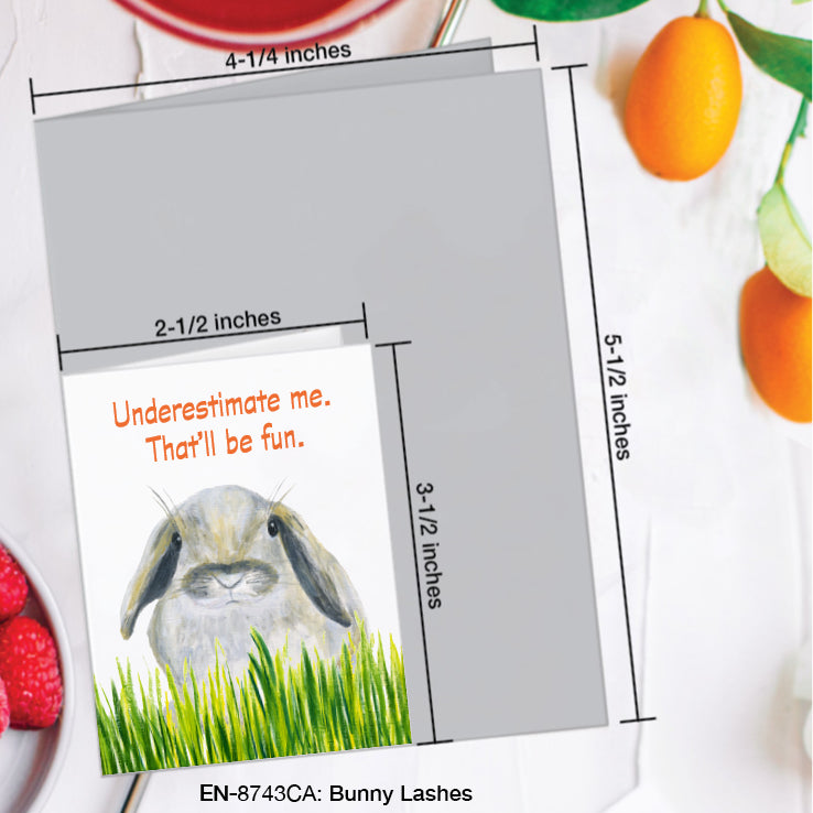 Bunny Lashes, Greeting Card (#8743CA)