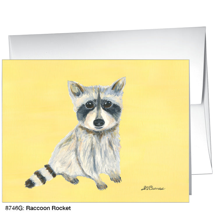 Raccoon Rocket, Greeting Card (8746G) - Printed Canvas
