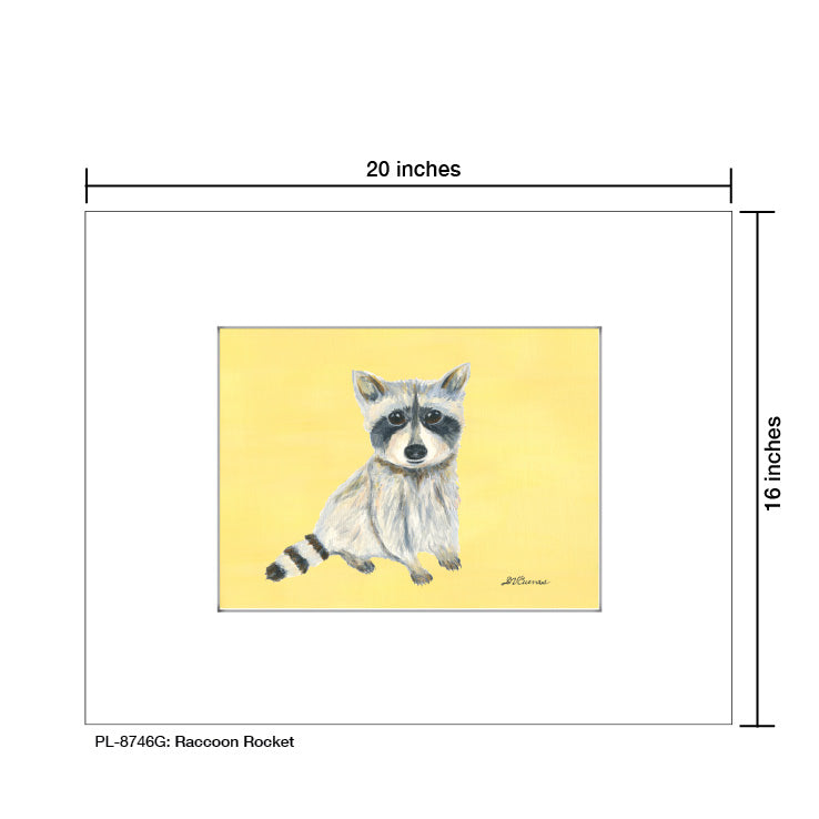 Raccoon Rocket, Print (#8746G), Printe Matted, www.printedcanvas.com