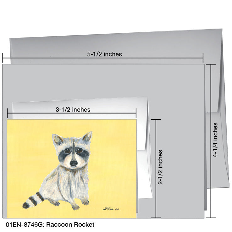 Raccoon Rocket, Greeting Card (8746G) - Printed Canvas