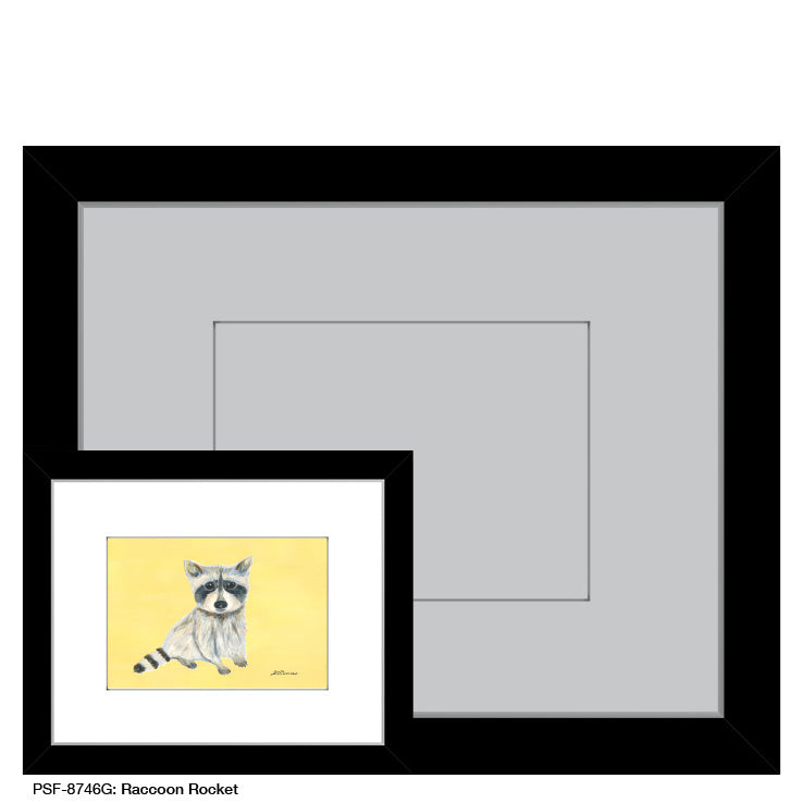 Raccoon Rocket, Print (#8746G), Print Matted, www.printedcanvas.com