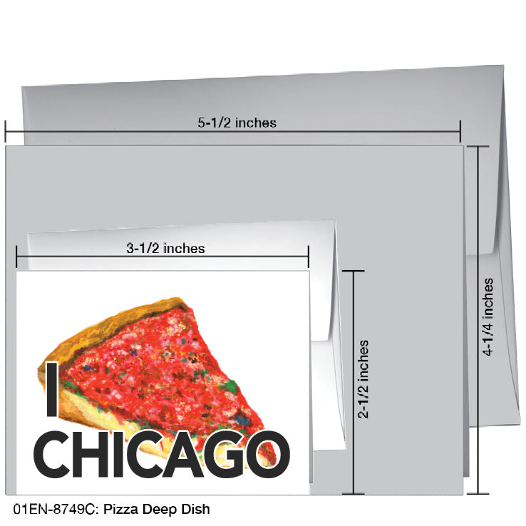 Pizza Deep Dish, Greeting Card (8749C), Enclosure Card, printedcanvas.com