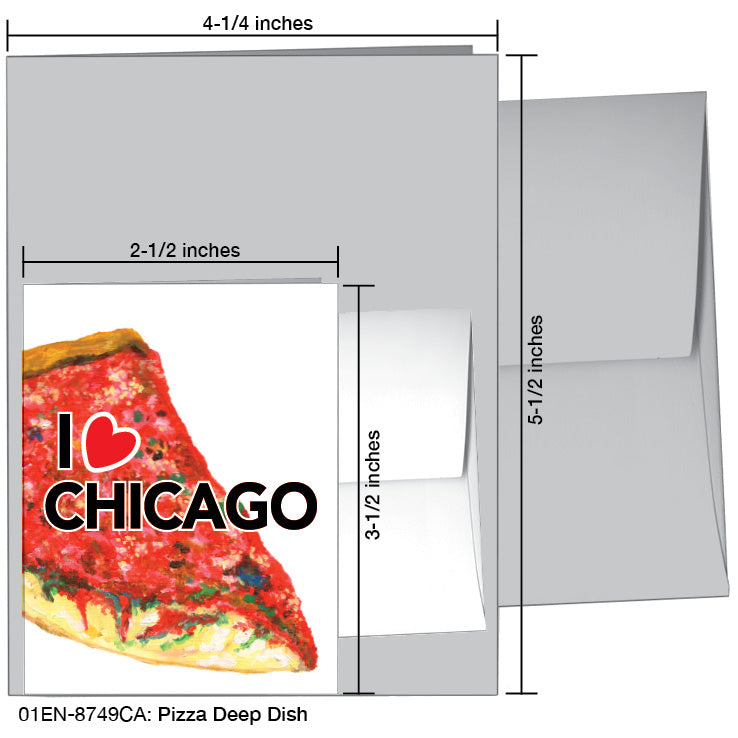 Pizza Deep Dish, Greeting Card (#8749CA)
