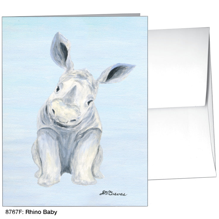 Rhino Baby, Greeting Card (8767F) - Printed Canvas