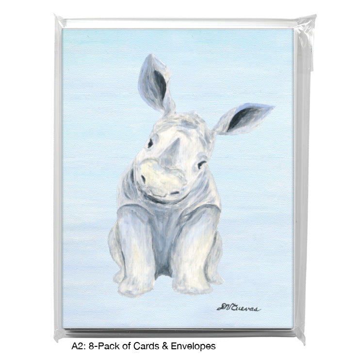 Rhino Baby, Greeting Card (8767F) - Printed Canvas