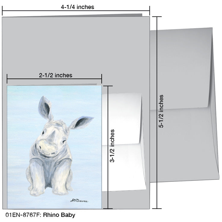 Rhino Baby, Greeting Card (8767F) - Printed Canvas