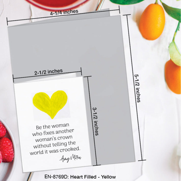 Heart Filled - Yellow, Greeting Card (8769D), Enclosure, www.printedcanvas.com