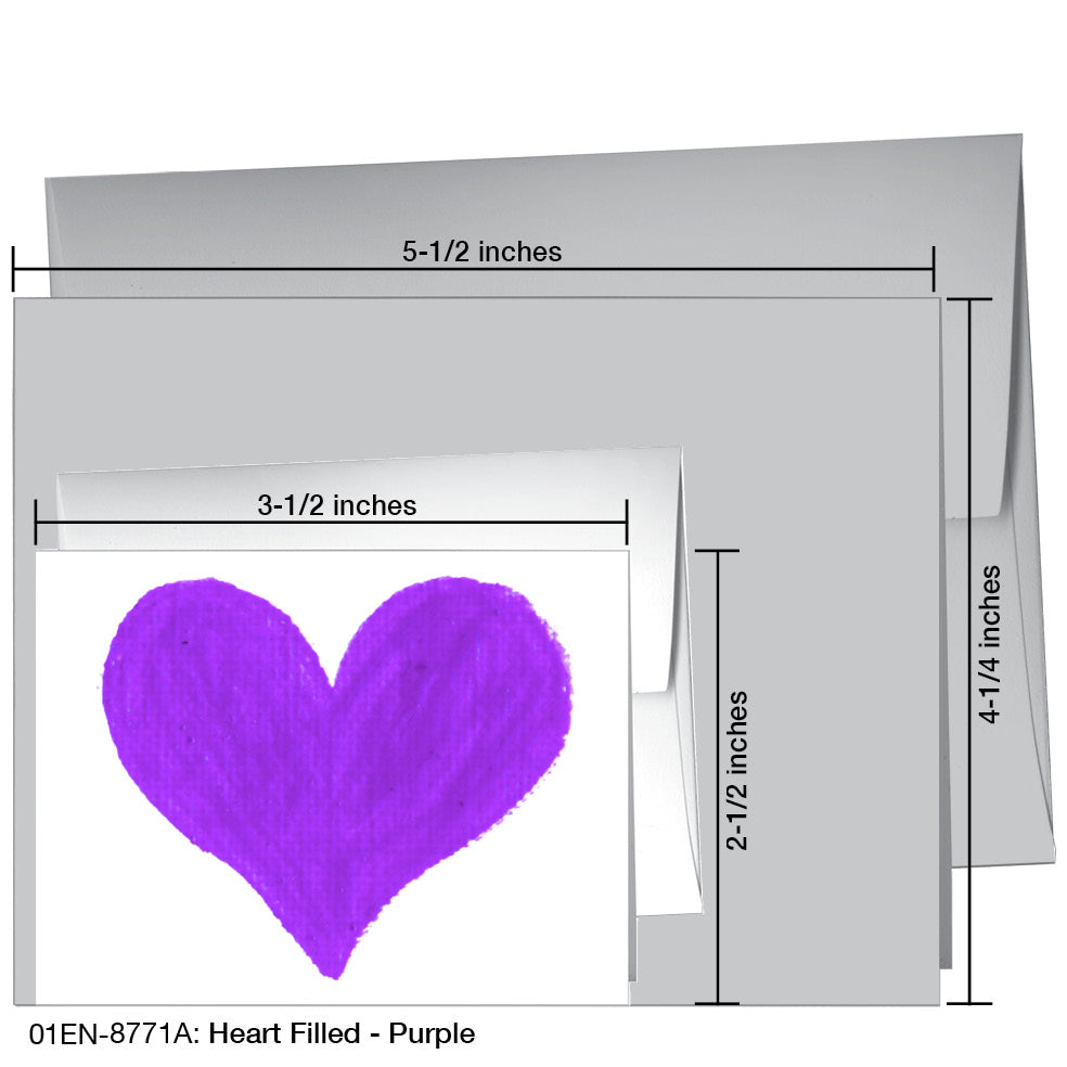Heart Filled - Purple, Greeting Card (8771A)