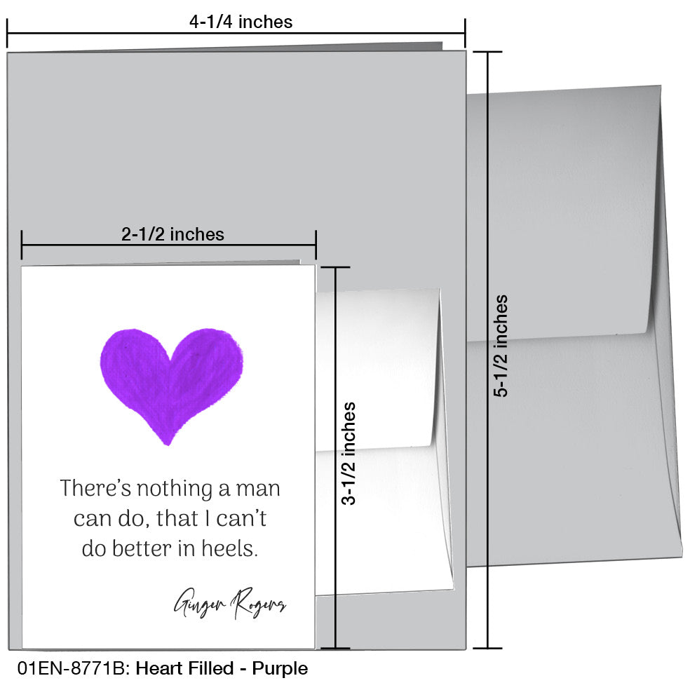 Heart Filled - Purple, Greeting Card (8771B)