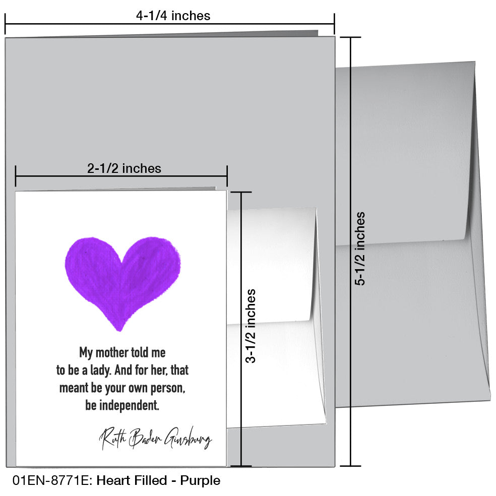 Heart Filled - Purple, Greeting Card (8771E)