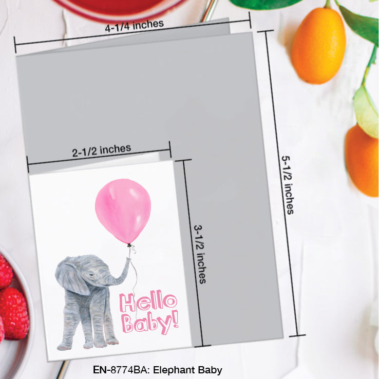Elephant Baby, Greeting Card (#8774BA)
