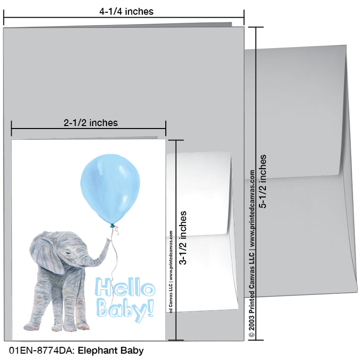 Elephant Baby, Greeting Card (#8774DA)