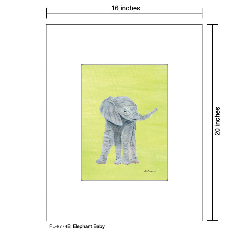 Elephant Baby, Print (#8774E), Printe Matted, www.printedcanvas.com