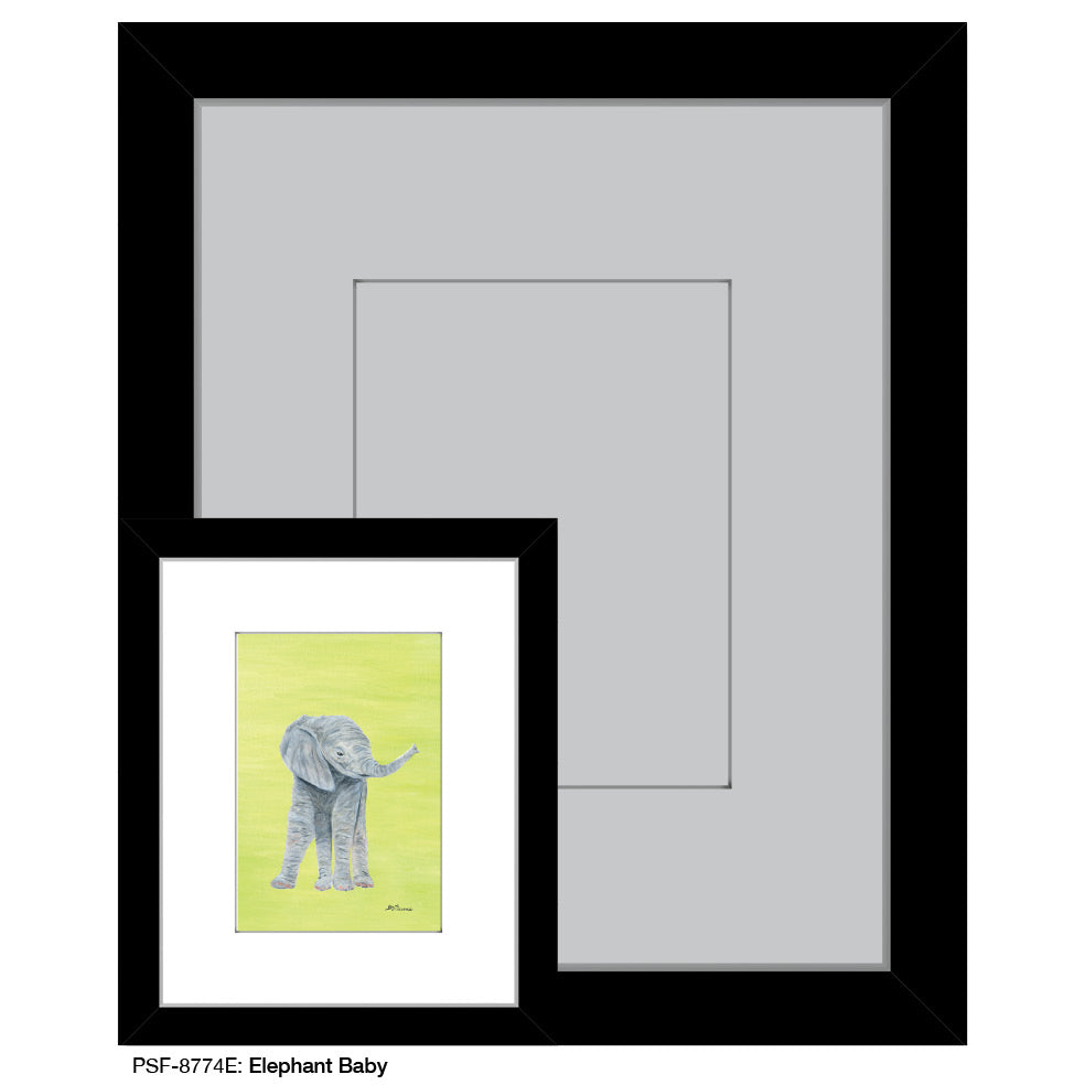 Elephant Baby, Print (#8774E), Print Matted, www.printedcanvas.com