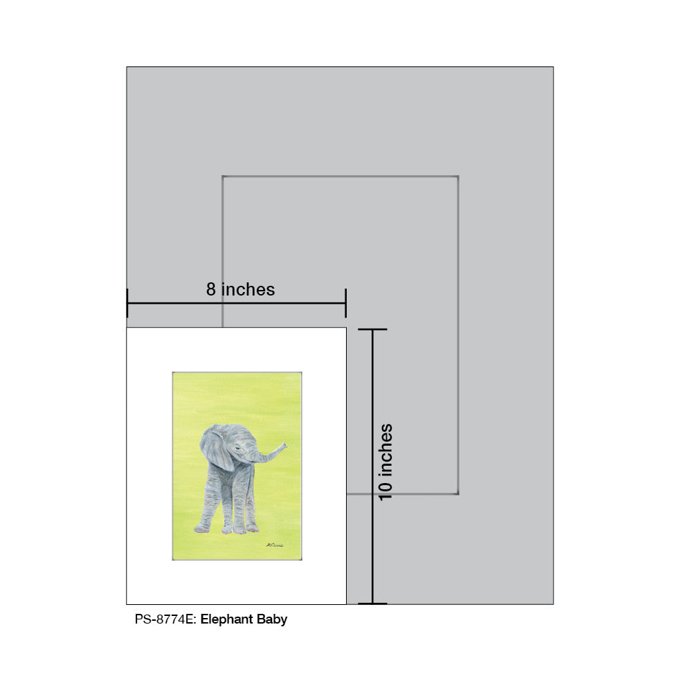 Elephant Baby, Print (#8774E), Print Matted, www.printedcanvas.com