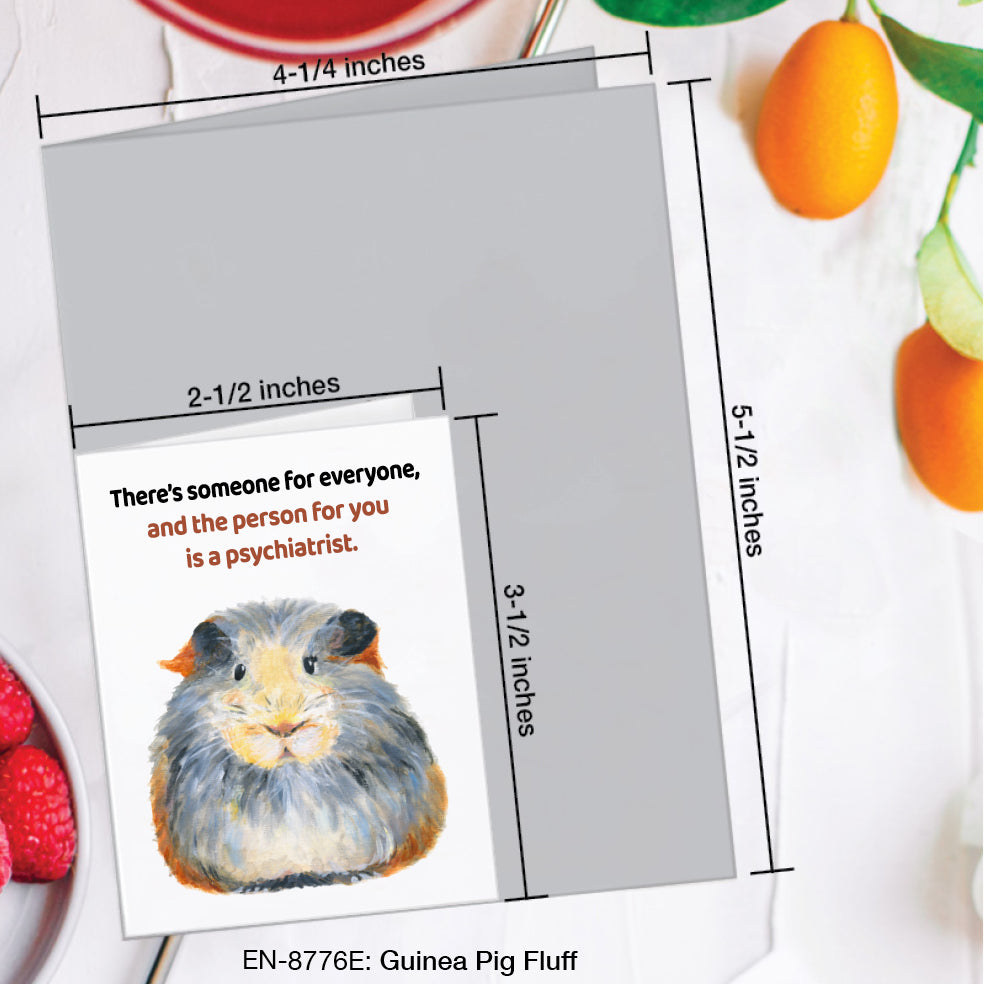 Guinea Pig Fluff, Greeting Card (#8776E)
