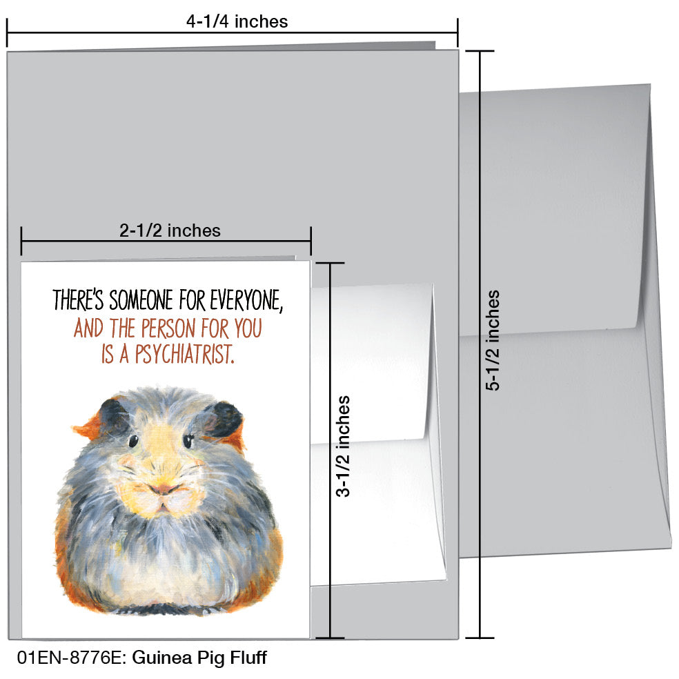 Guinea Pig Fluff, Greeting Card (#8776E)