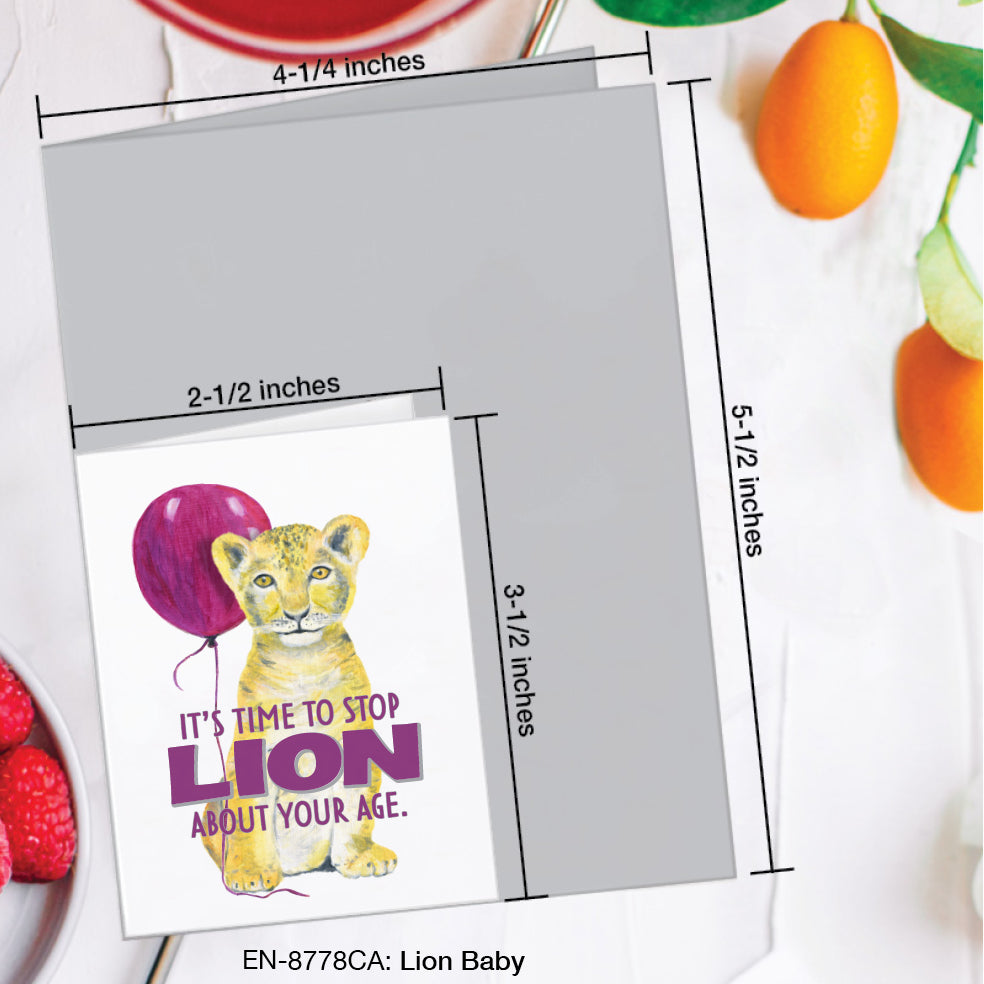 Lion Baby, Greeting Card (#8778CA)