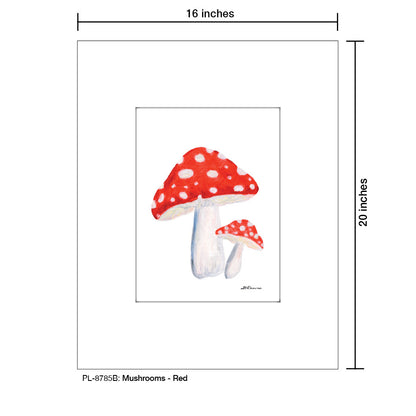 Mushrooms -Red , Print (#8785B)