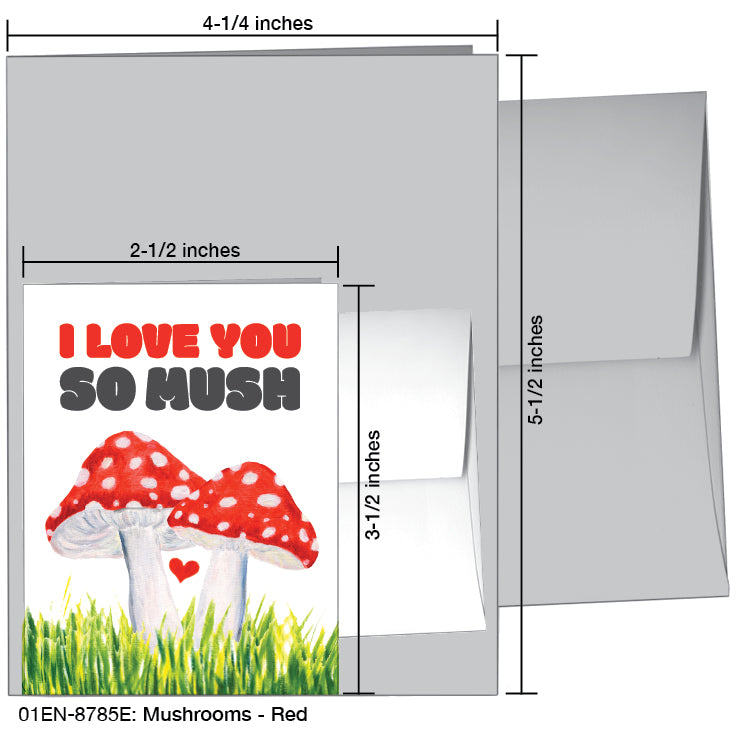 Mushrooms - Red, Greeting Card (#8785E)