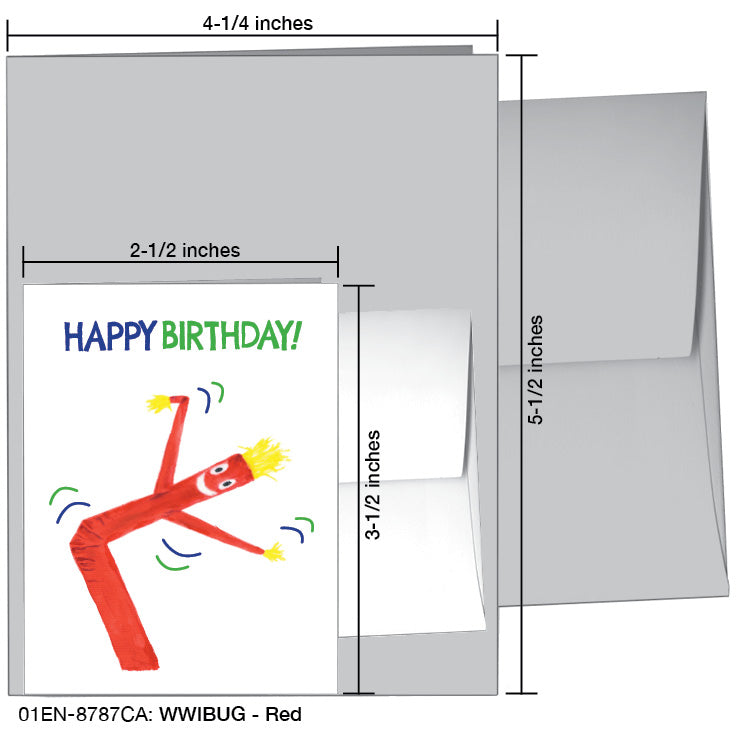 WWIBUG - Red, Greeting Card (8787CA), Enclosure Card, www.printedcanvas.com
