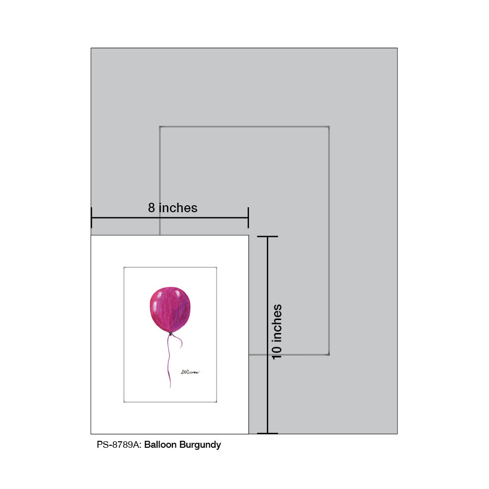 Balloon Burgundy, Print (#8789A)