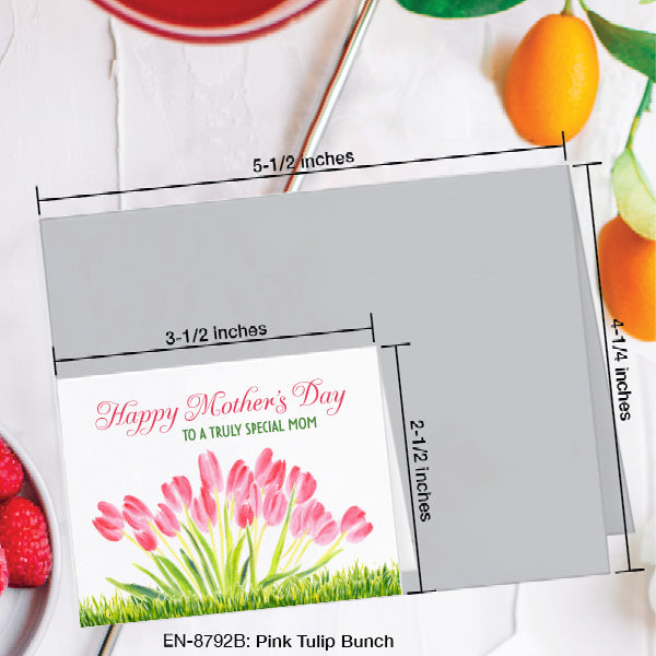 Pink Tulip Bunch, Greeting Card (8792B), Enclosure, www.printedcanvas.com
