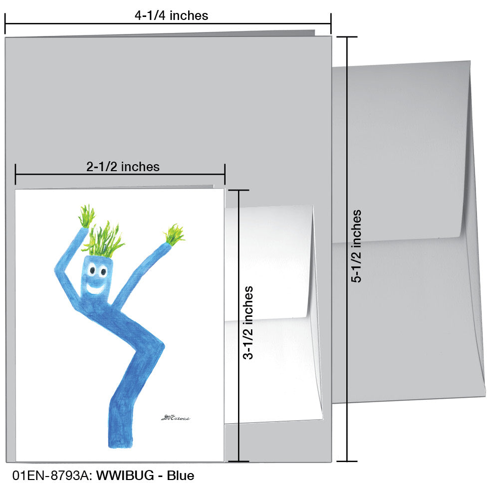 WWIBUG - Blue, Greeting Card (#8793A)