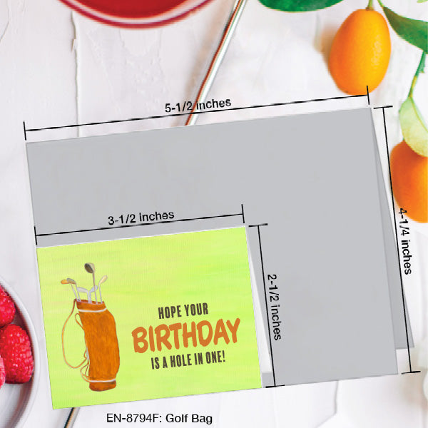 Golf Bag, Greeting Card (8794F), Enclosure, www.printedcanvas.com