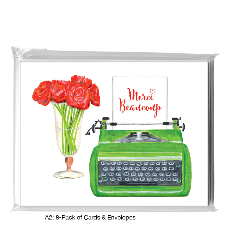 Typewriter, Greeting Card (8796F), A2 Card 8-Pack, www.printedcanvas.com