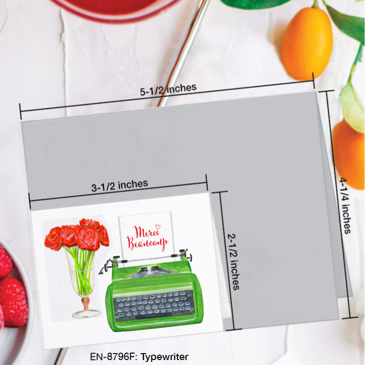 Typewriter, Greeting Card (8796F), Enclosure Card, www.printedcanvas.com