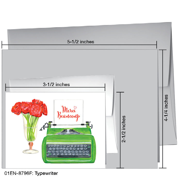 Typewriter, Greeting Card (8796F), Enclosure Card, www.printedcanvas.com