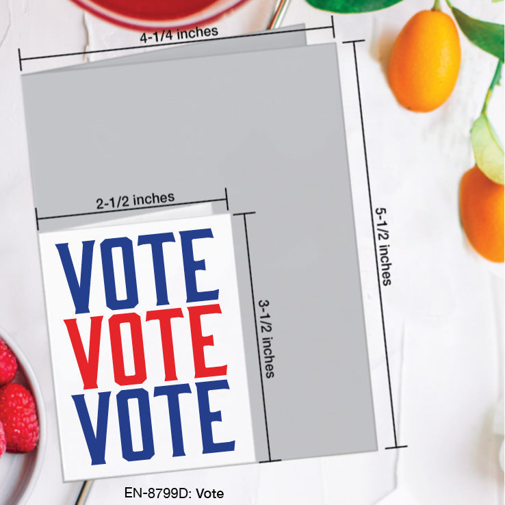 Vote, Greeting Card (8799D), Enclosure, www.printedcanvas.com
