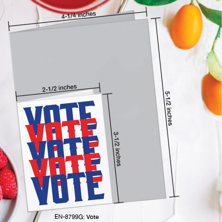 Vote, Greeting Card (8799G), Enclosure, www.printedcanvas.com