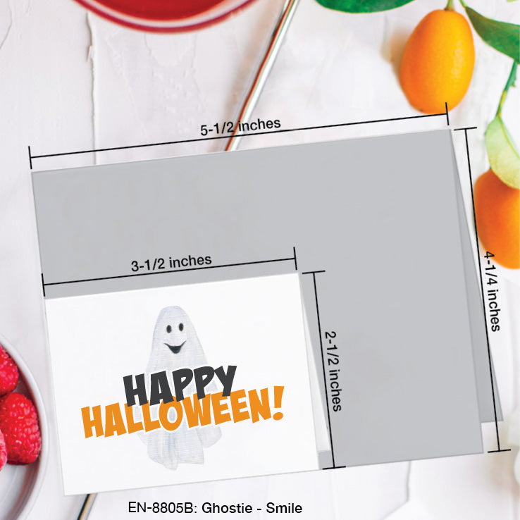 Ghostie Smile, Greeting Card (#8805B), Enclosure Card, www.printedcanvas.com