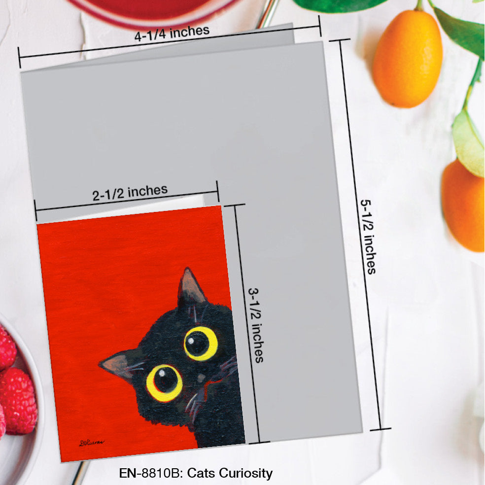 Cats Curiosity, Greeting Card (8810B), Enclosure Card, www.printedcanvas.com
