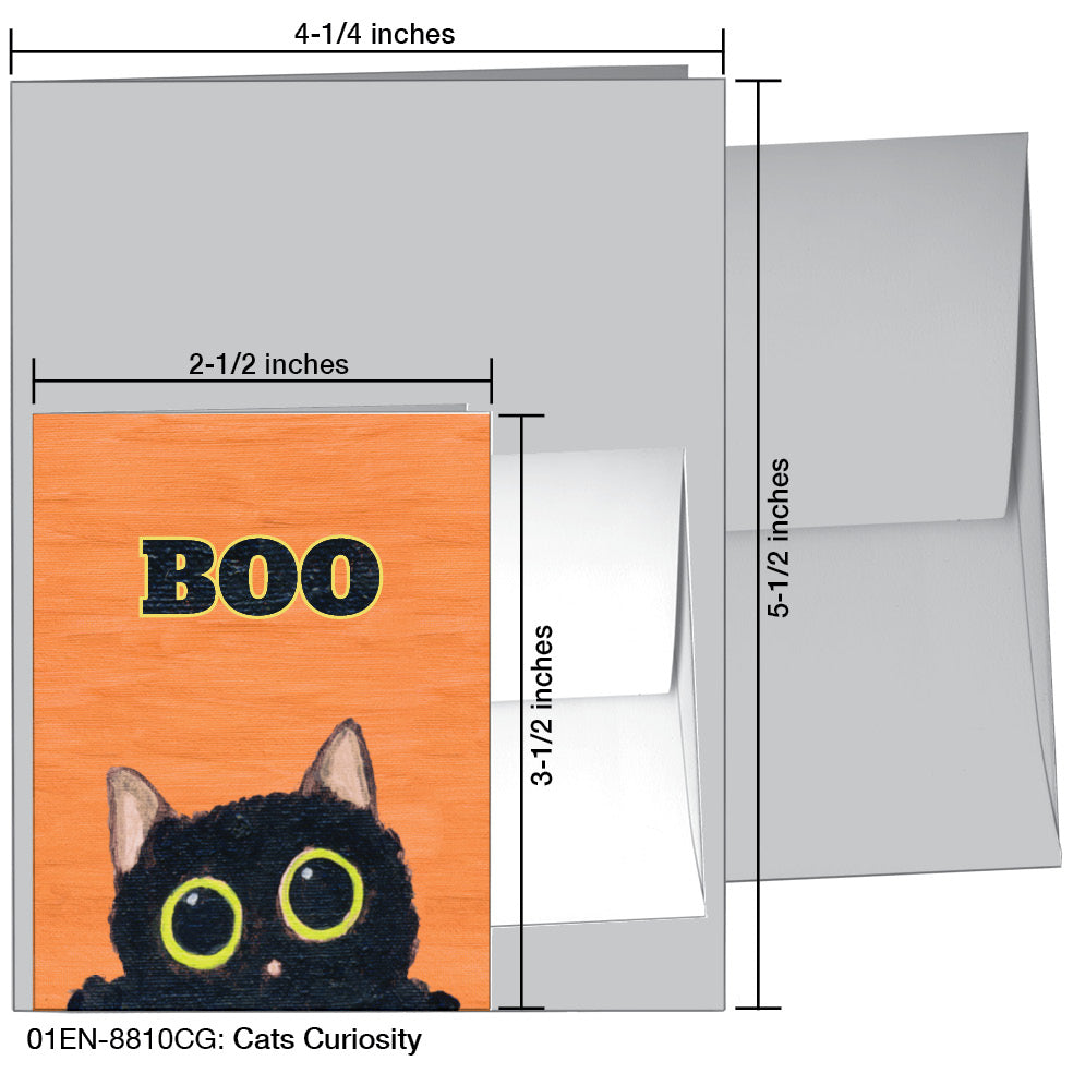 Cats Curiosity, Greeting Card (#8810CG), Enclosure, www.printedcanvas.com