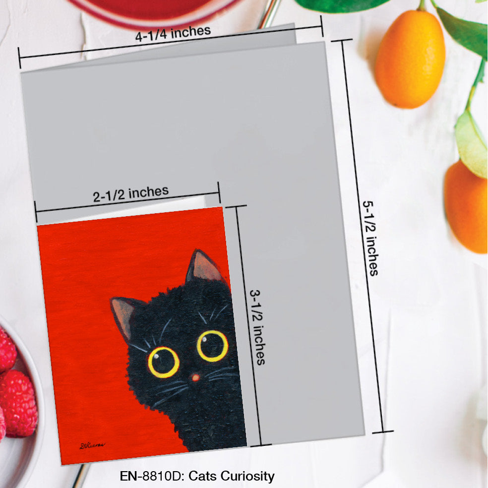 Cats Curiosity, Greeting Card (8810D), Enclosure Card, www.printedcanvas.com
