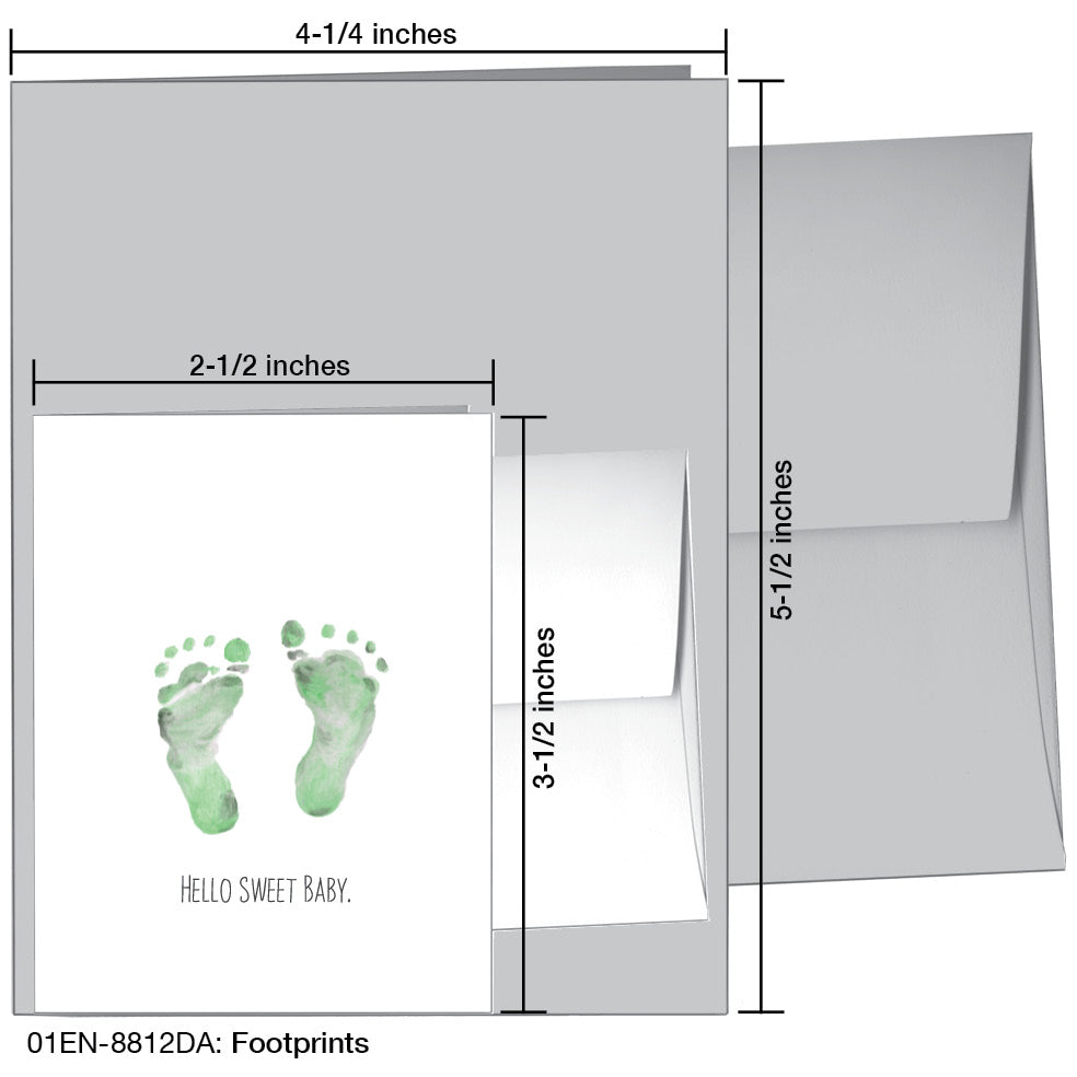 Footprints, Greeting Card (#8812DA), Enclosure, www.printedcanvas.com