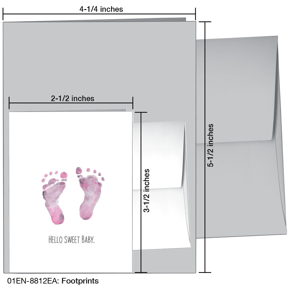 Footprints, Greeting Card (#8812EA)